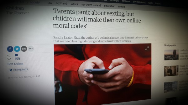 ‘Parents panic about sexting, but children will make their own online moral codes’