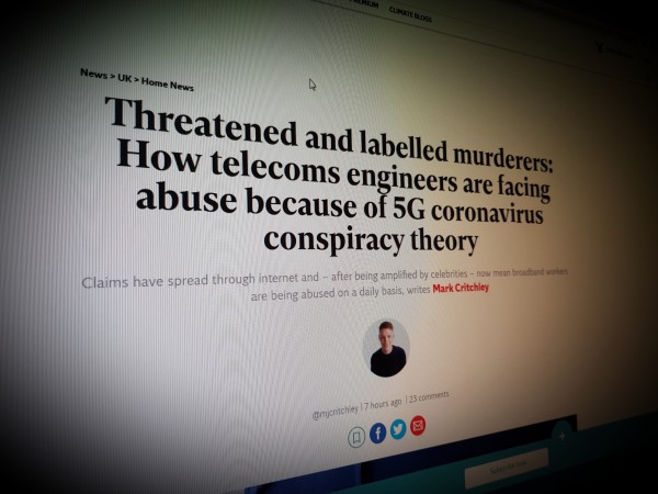 Telecoms engineers are facing abuse because of 5G COVID conspiracy theory