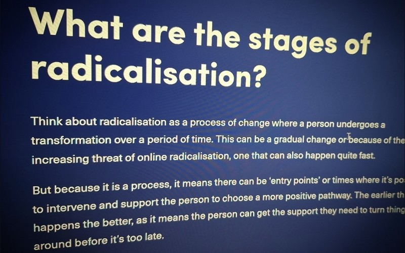 What are the stages of radicalisation?