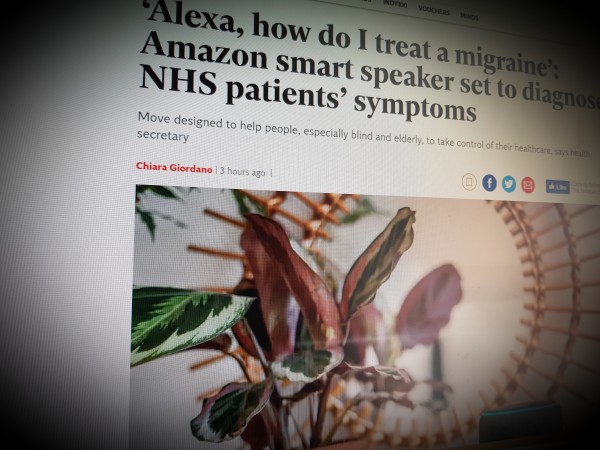 ‘Alexa, how do I treat a migraine’: Amazon smart speaker set to diagnose NHS patients’ symptoms