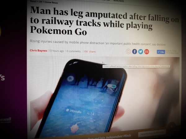 Man has leg amputated after falling on to railway tracks while playing Pokemon Go