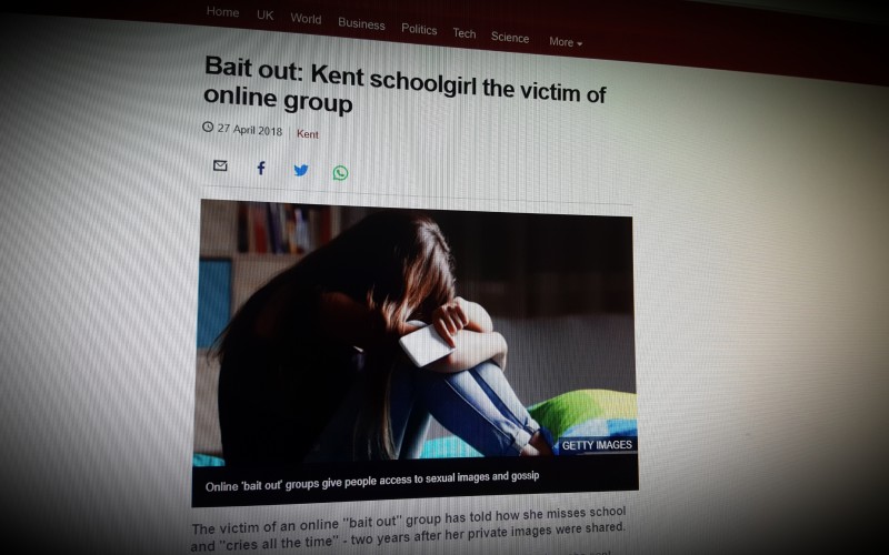 Bait out: Kent schoolgirl the victim of online group
