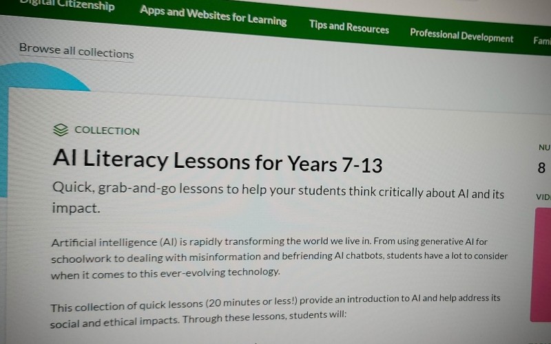 AI Literacy Lessons for Years 7-13