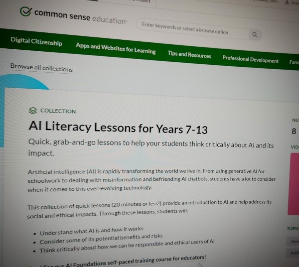 AI Literacy Lessons for Years 7-13