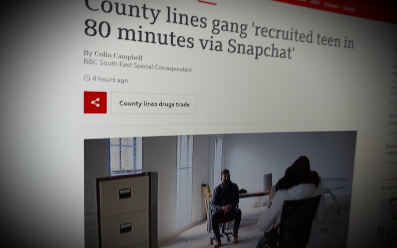 County lines gang 'recruited teen in 80 minutes via Snapchat'