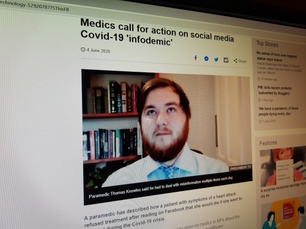 Medics call for action on social media Covid-19 'infodemic'