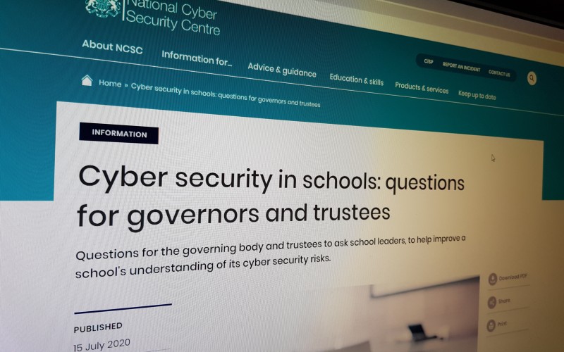 Cyber security in schools: questions for governors and trustees