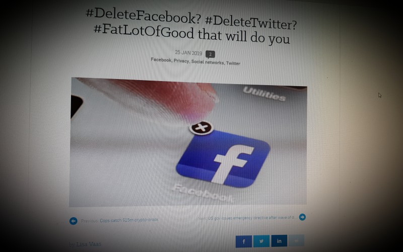 #DeleteFacebook? #DeleteTwitter? #FatLotOfGood that will do you
