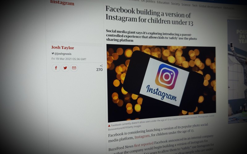 Facebook building a version of Instagram for children under 13