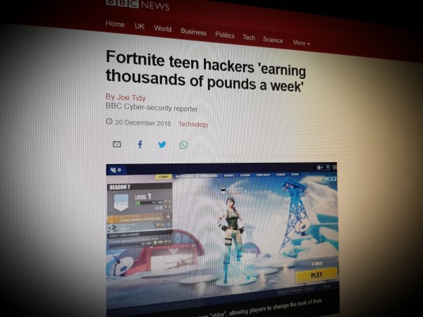 Fortnite teen hackers 'earning thousands of pounds a week'