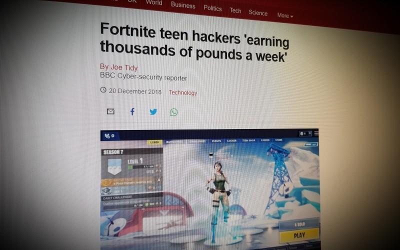 Fortnite teen hackers 'earning thousands of pounds a week'