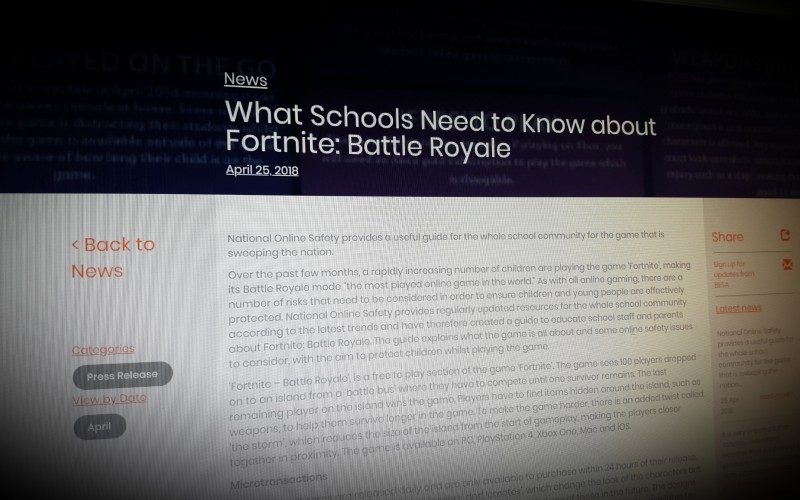 What Schools Need to Know about Fortnite: Battle Royale