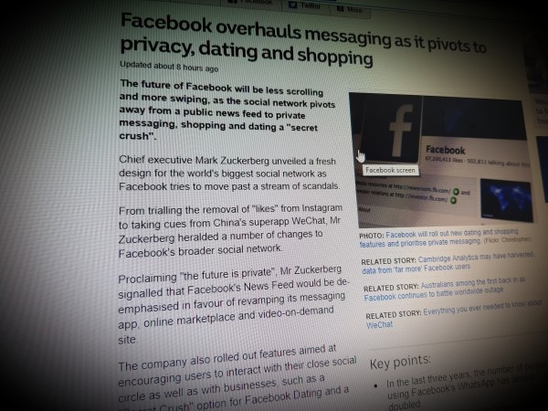 Facebook overhauls messaging as it pivots to privacy, dating and shopping