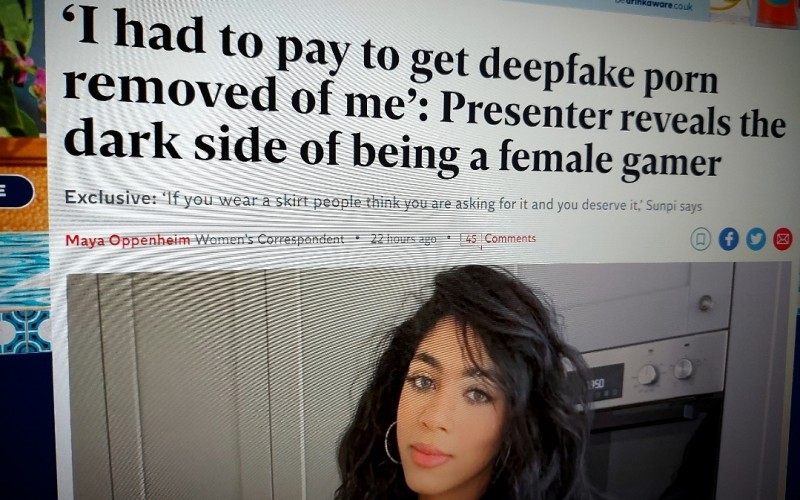 ‘I had to pay to get deepfake porn removed of me’: Presenter reveals the dark side of being a female gamer