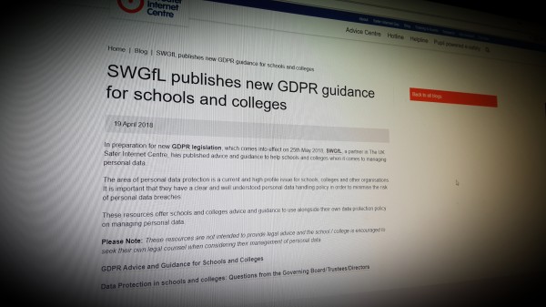 GDPR guidance for schools and colleges