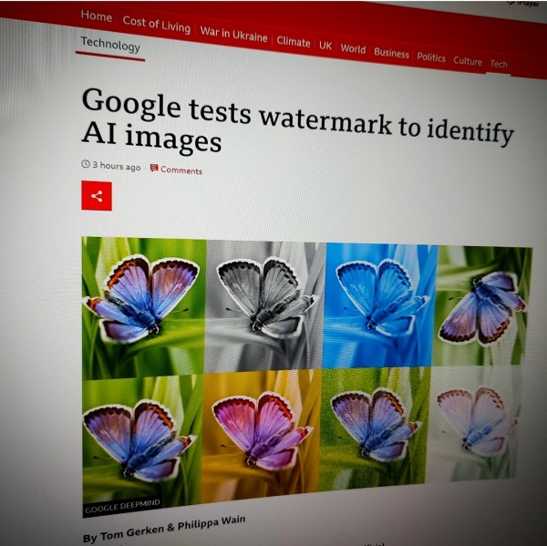 Google tests watermark to identify AI images