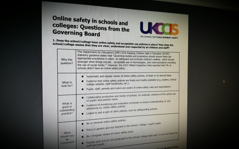 Online safety in schools and colleges: Questions for the Governing Board 