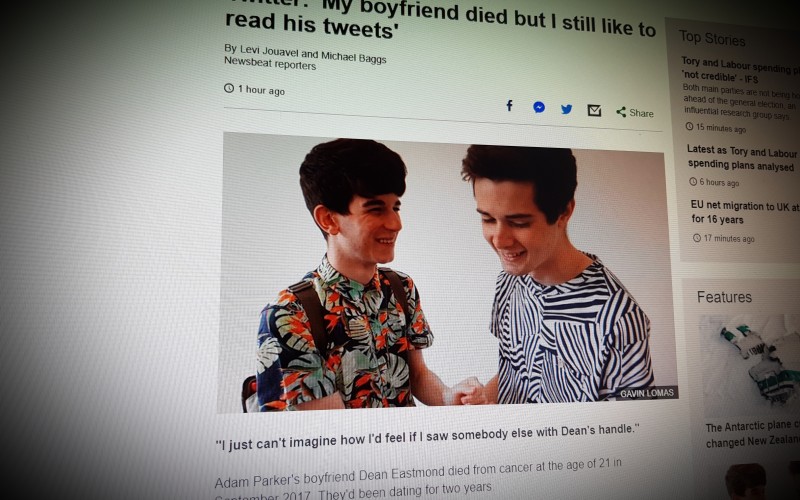 Twitter: 'My boyfriend died but I still like to read his tweets'