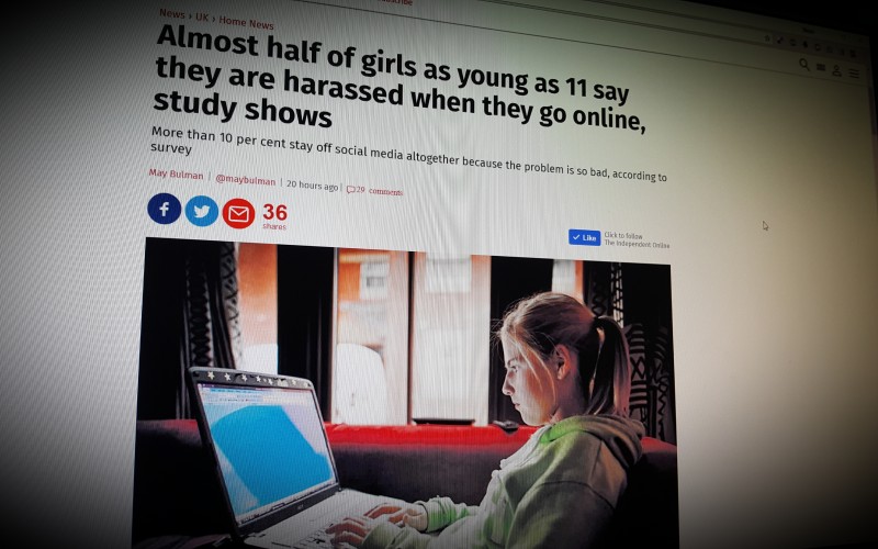 Almost half of girls as young as 11 say they are harassed when they go online