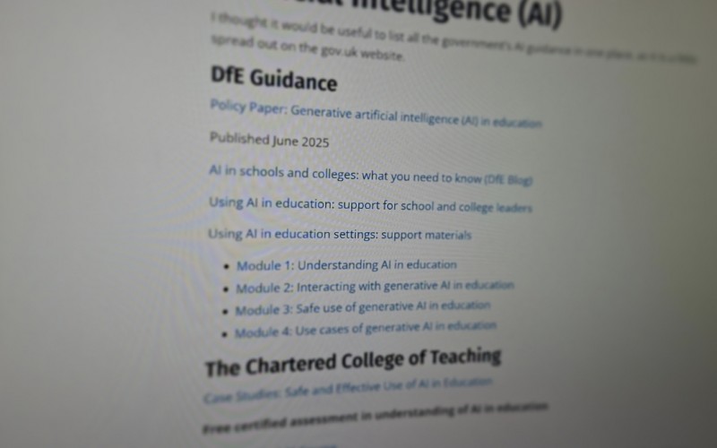 DfE  Guidance Artificial Intelligence (AI) 