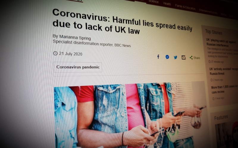 Coronavirus: Harmful lies spread easily due to lack of UK law