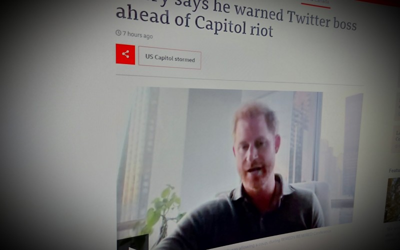 Harry says he warned Twitter boss ahead of Capitol riot