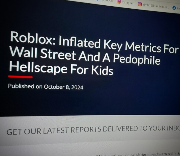 Roblox: Inflated Key Metrics For Wall Street And A Paedophile Hellscape For Kids