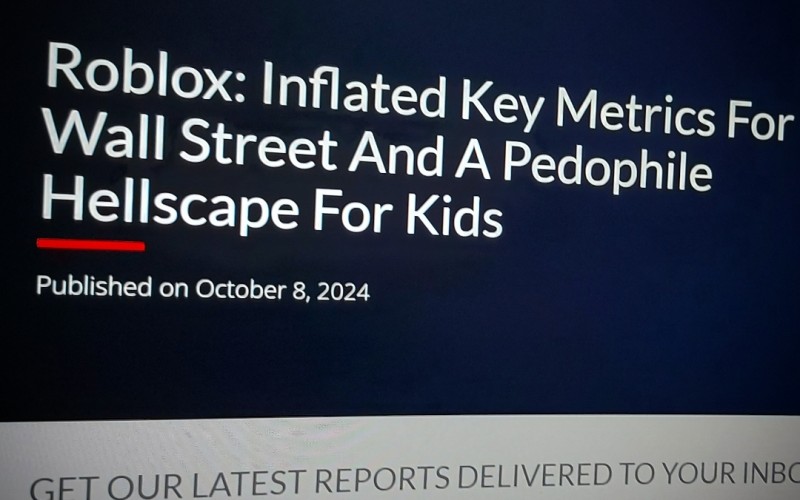 Roblox: Inflated Key Metrics For Wall Street And A Paedophile Hellscape For Kids