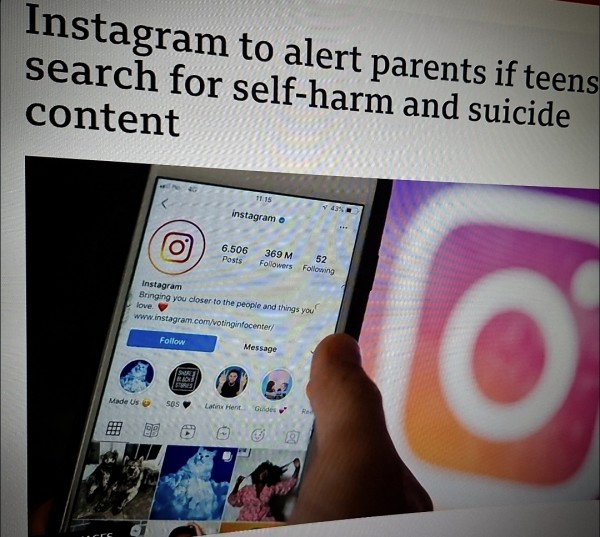 Instagram to alert parents if teens search for self-harm and suicide content
