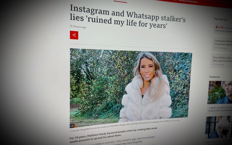 Instagram and Whatsapp stalker's lies 'ruined my life for years'