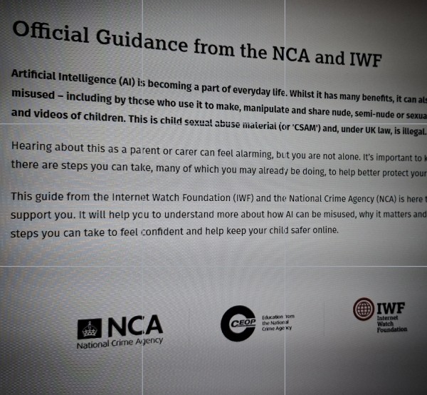 Stopping AI Child Sexual Abuse Imagery: Advice for Parents and Carers