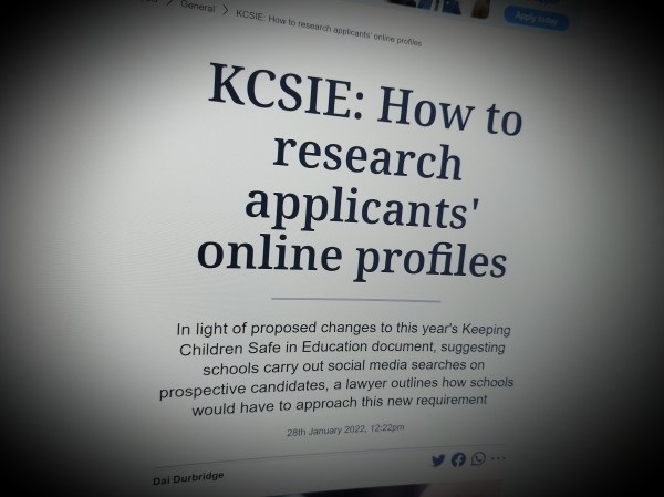 KCSIE: How to research applicants' online profiles