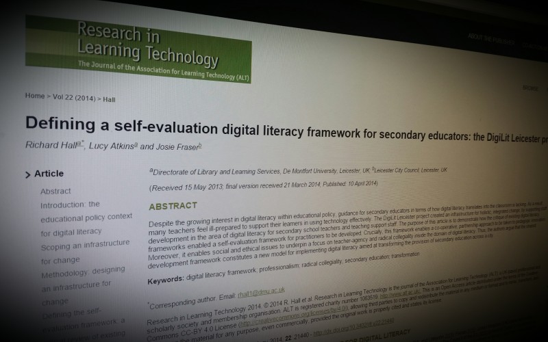 Defining a self-evaluation digital literacy framework for secondary educators: the DigiLit Leicester project