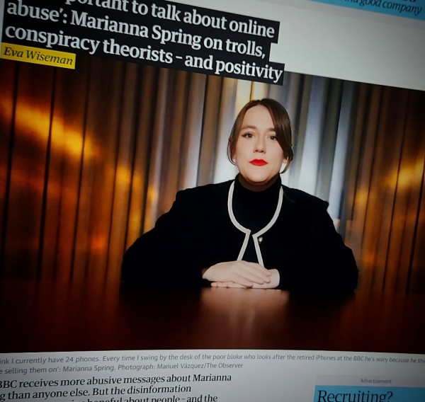 ‘It’s important to talk about online abuse’: Marianna Spring on trolls, conspiracy theorists – and positivity