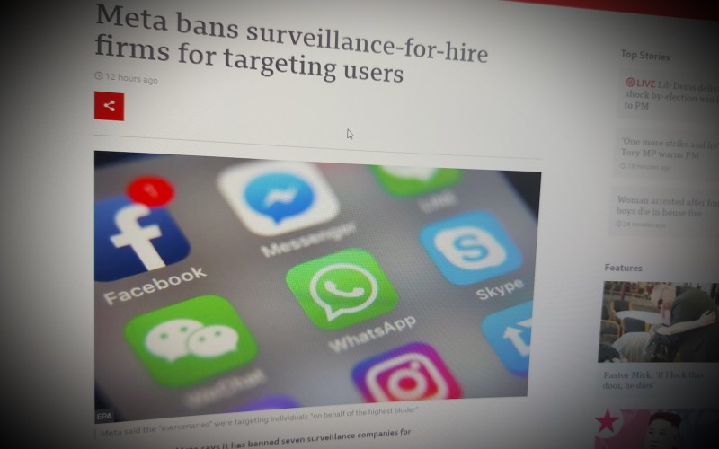 Meta bans surveillance-for-hire firms for targeting users