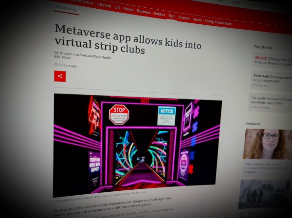 Metaverse app allows kids into virtual strip clubs
