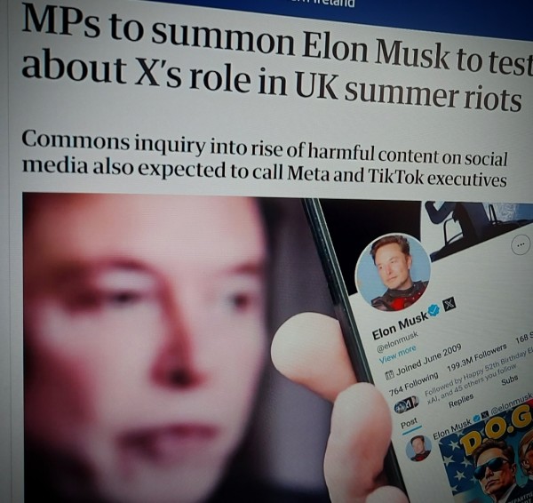 MPs to summon Elon Musk to testify about X’s role in UK summer riots