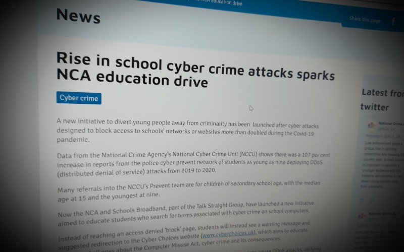 Rise in school cyber crime attacks sparks National Crime Agency education drive