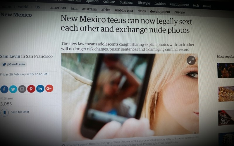 New Mexico teens can now legally sext each other and exchange nude photos