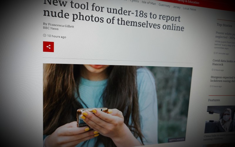 New tool for under-18s to report nude photos of themselves online