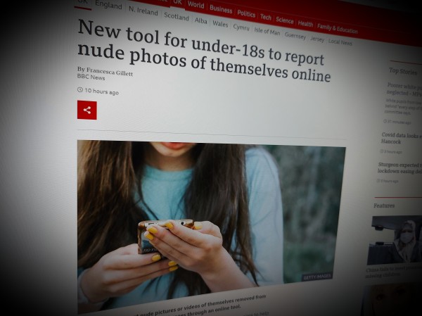 New tool for under-18s to report nude photos of themselves online