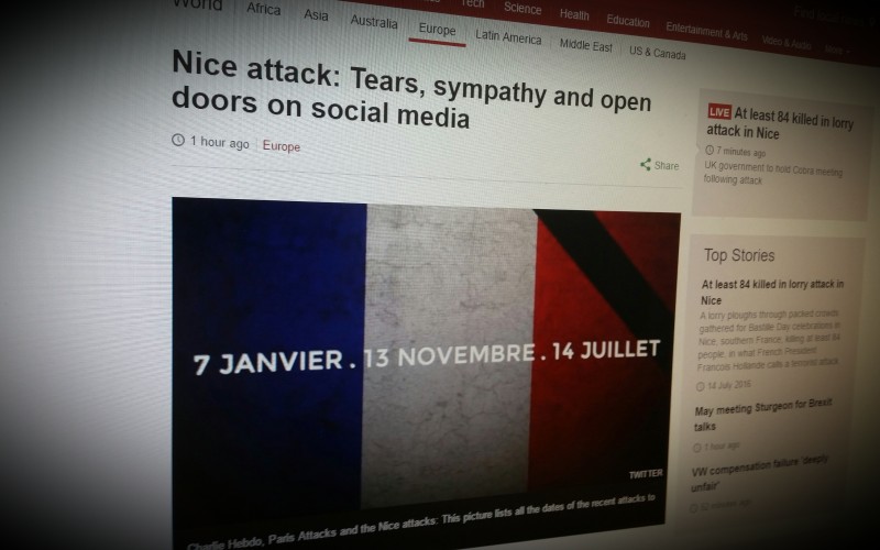 Nice attack: Tears, sympathy and open doors on social media