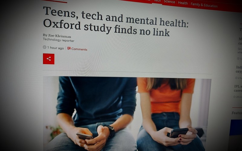Teens, tech and mental health: Oxford study finds no link
