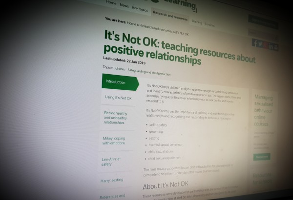 It's Not OK: teaching resources about positive relationships