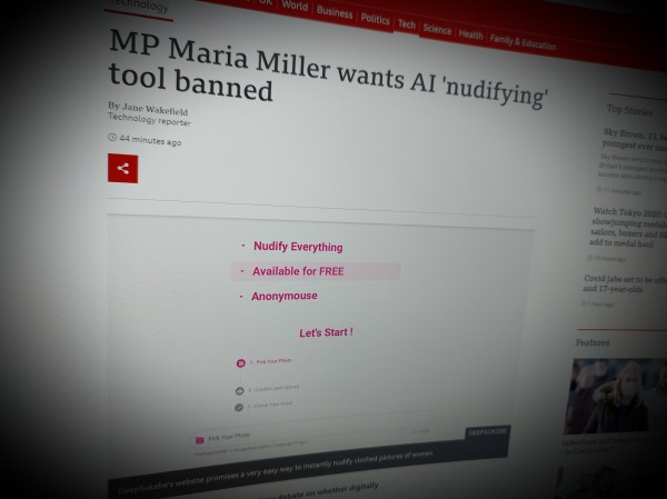 MP wants AI 'nudifying' tool banned