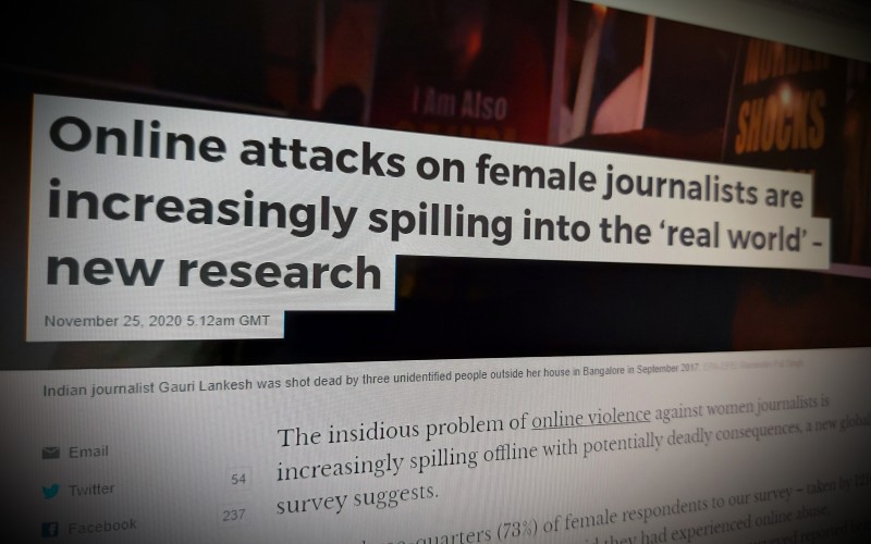 Online attacks on female journalists are increasingly spilling into the ‘real world’ 