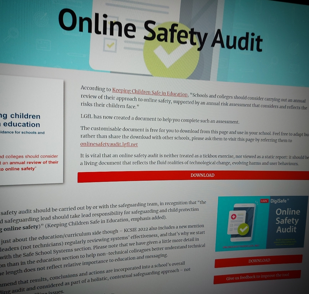 LGFL's Online Safety Audit for Schools Simfin Esafety, safeguarding
