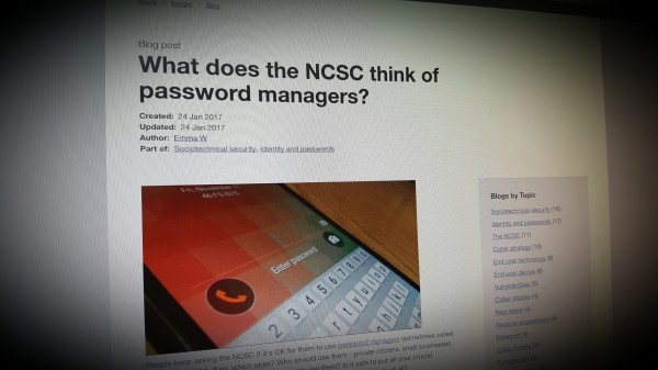 What does the NCSC think of password managers?