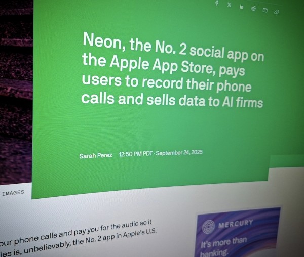 Neon, the No. 2 social app on the Apple App Store, pays users to record their phone calls and sells data to AI firms