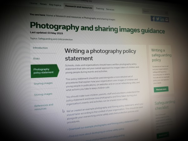 Photography and sharing images guidance